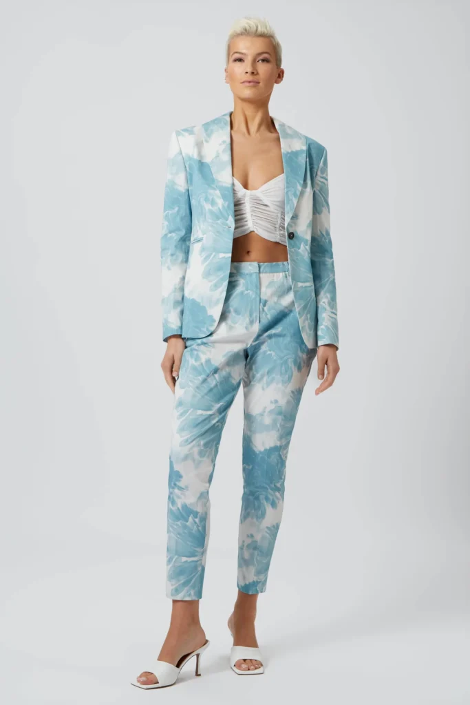 womens floral suit for outdoor wedding 