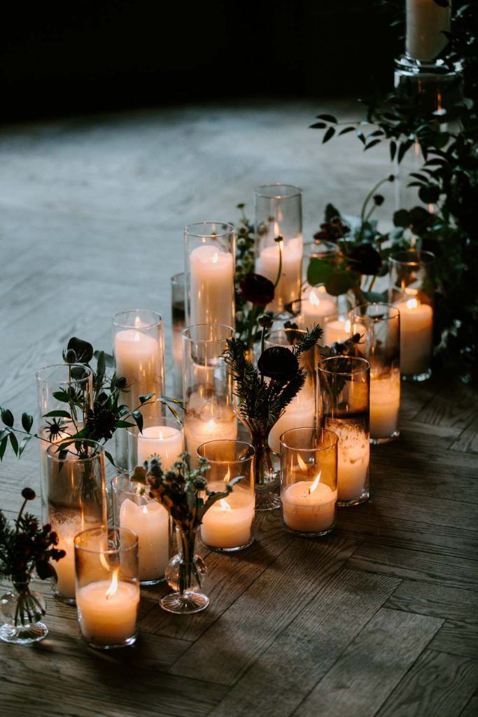 candle decoration winter wedding celebrant in devon