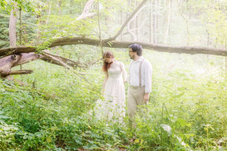 magical countryside wedding elopement in the forest